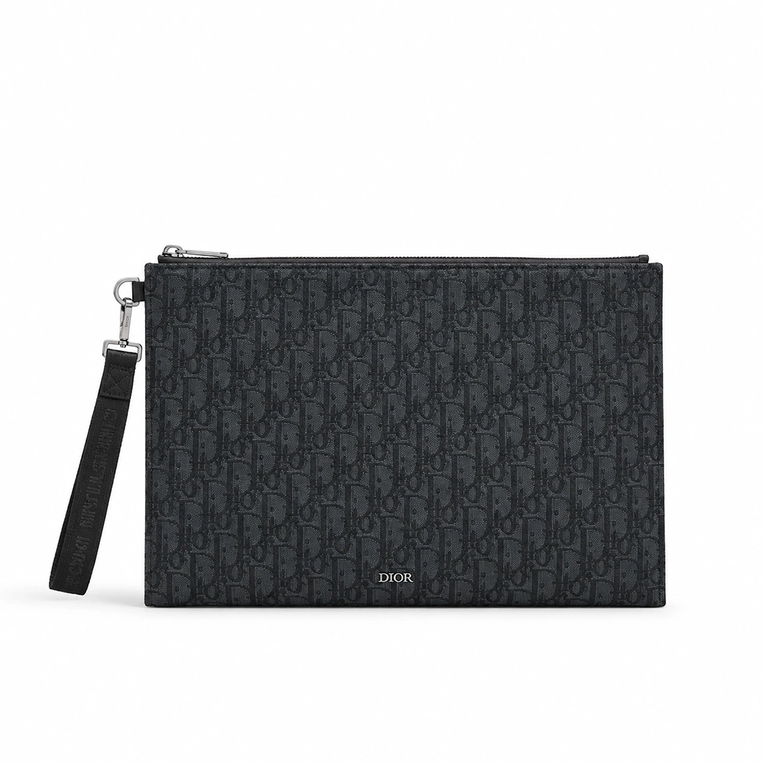 디올 A4 파우치 Dior Oblique 자카드·송아지가죽 · 1