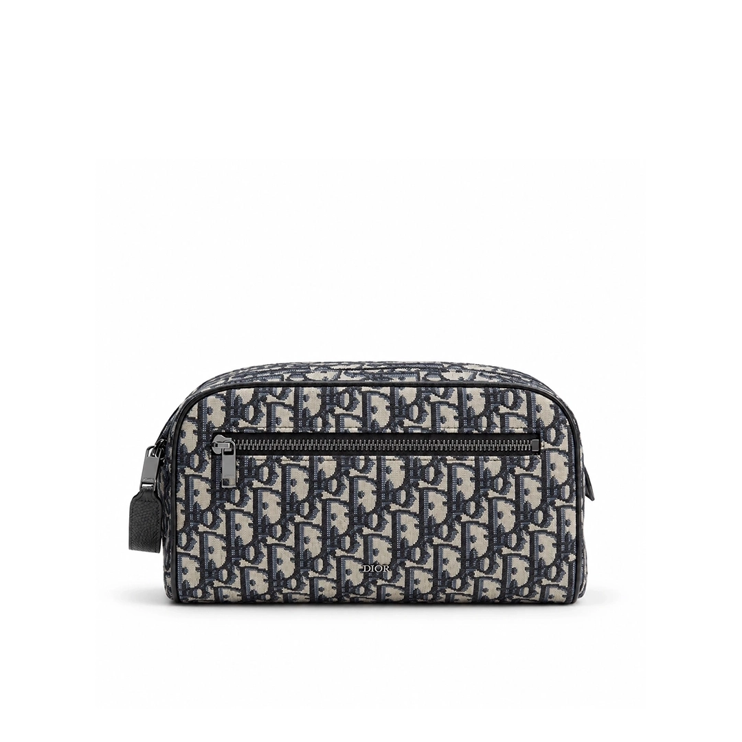 디올 토일레트리 백 Dior Oblique 자카드·그레인 송아지가죽 · 1