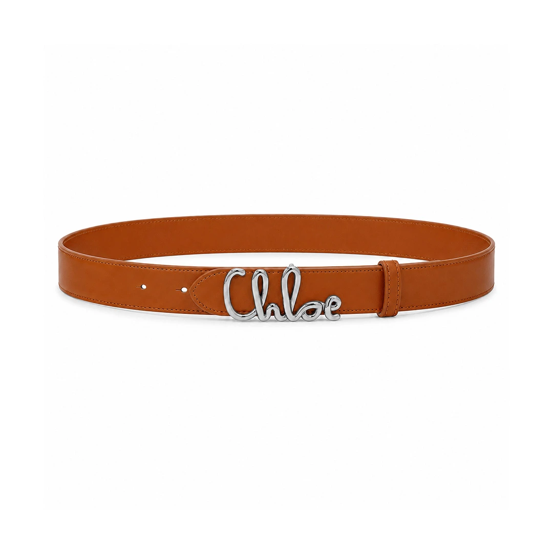 끌로에 실버 버클 Chloé Iconic 벨트 30mm 브라운, 블랙 · 1