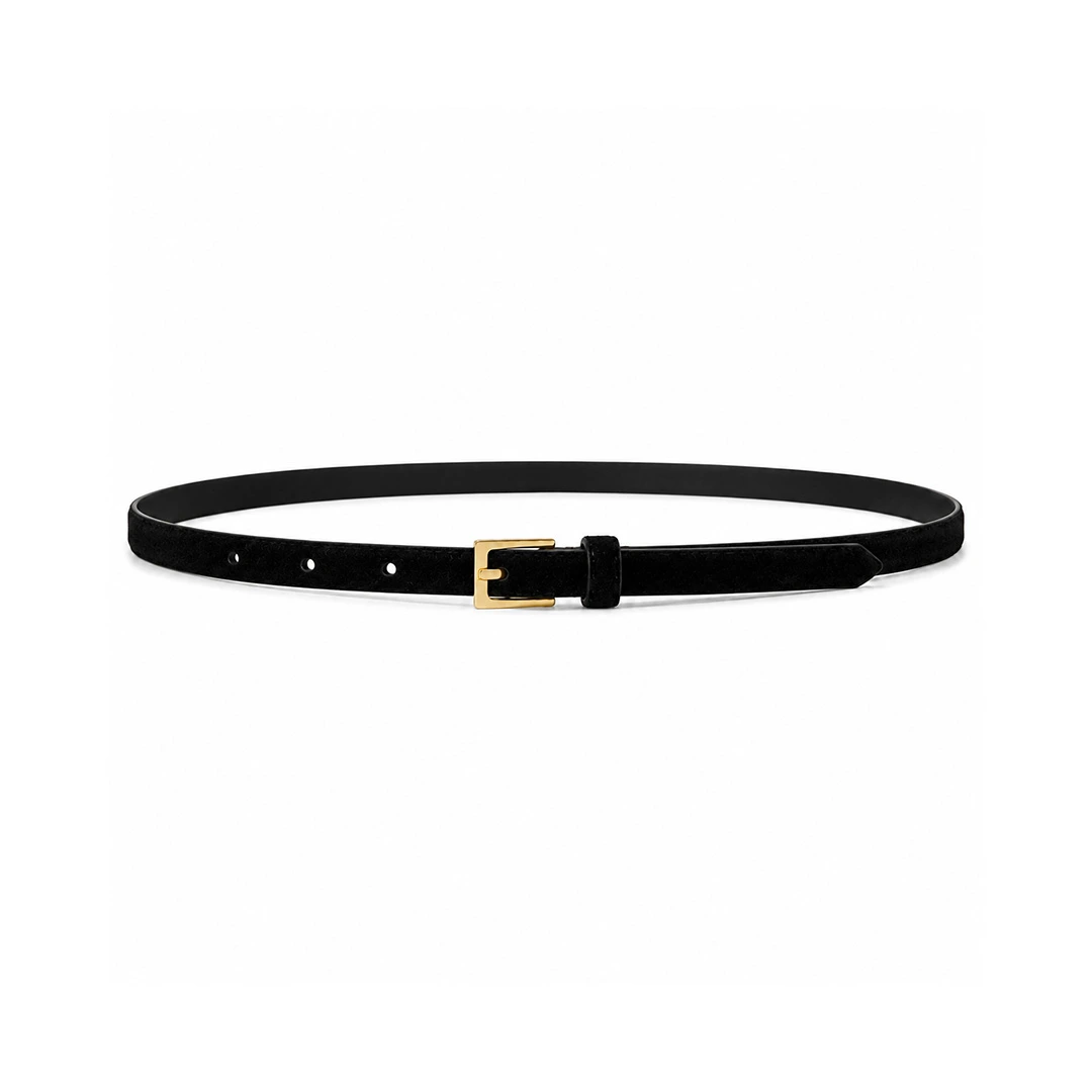 더 로우 골드 버클 City 스웨이드 벨트 13mm 블랙, 브라운 · 1